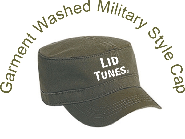 Lid Tunes Garment Washed Military Style Cap
